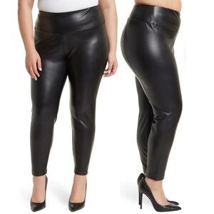 NWT Catherine Malandrino Glossy Black Faux Leather Leggings